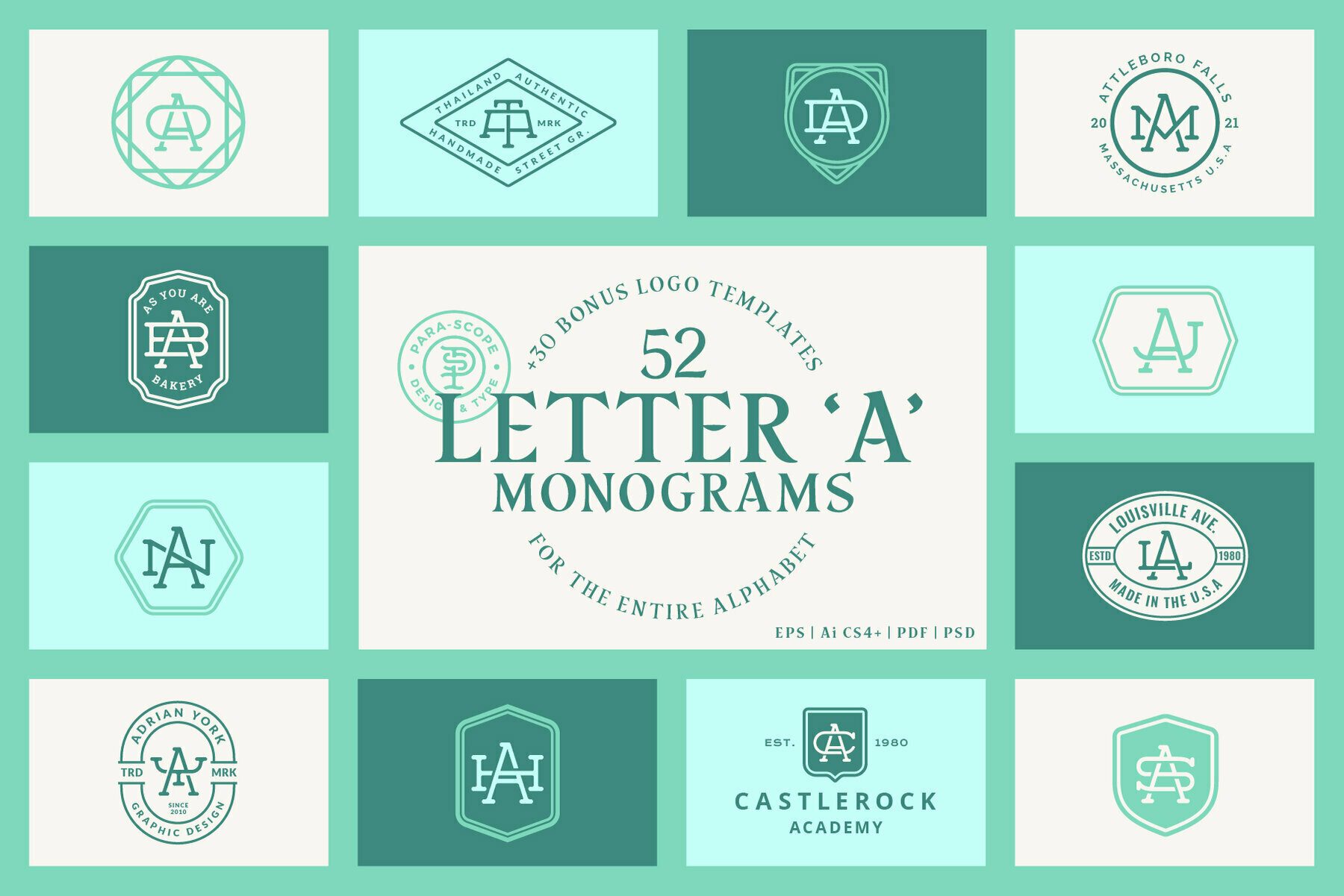 52 Letter A Monograms 52 Letter A Monograms