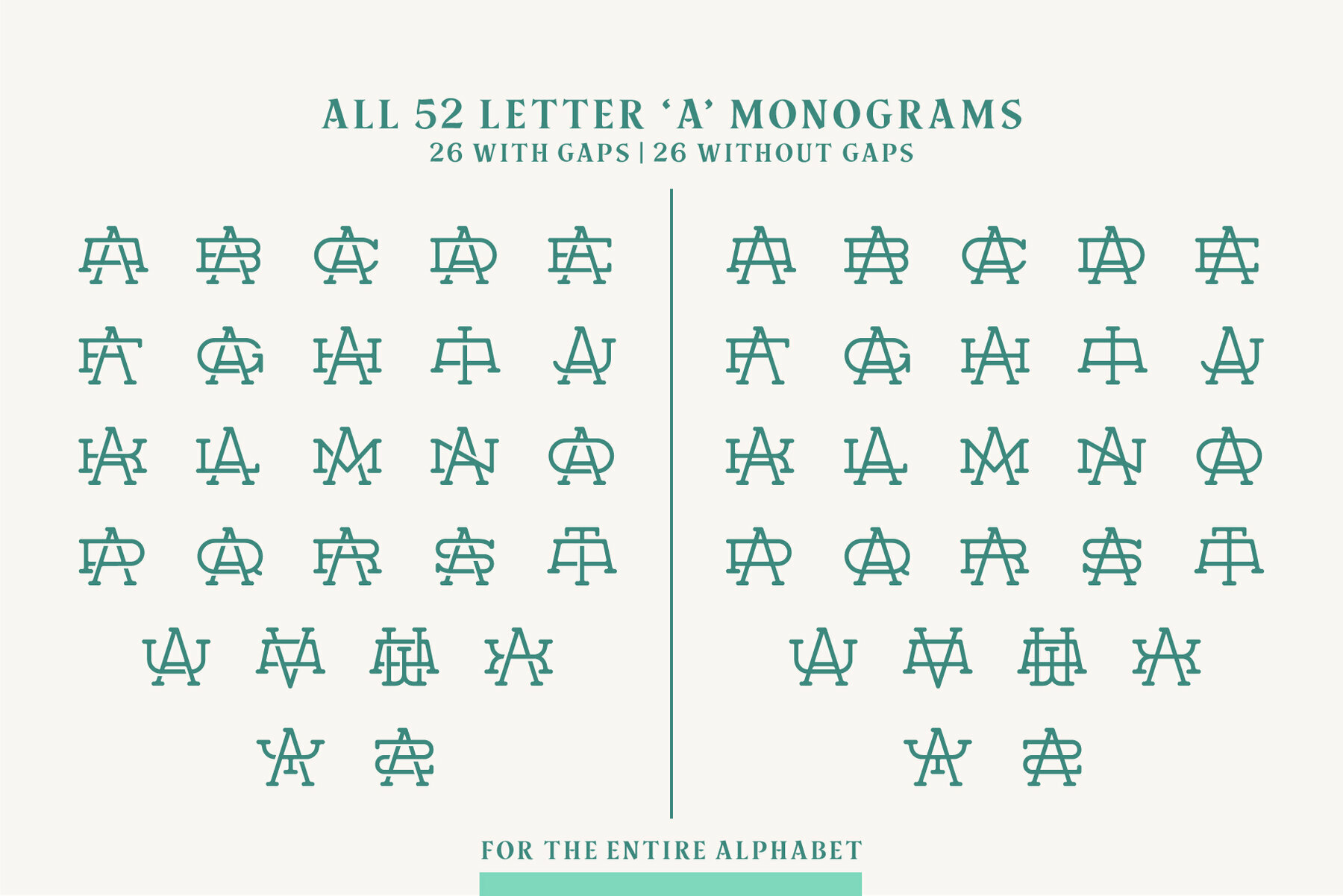 52 Letter A Monograms 52 Letter A Monograms