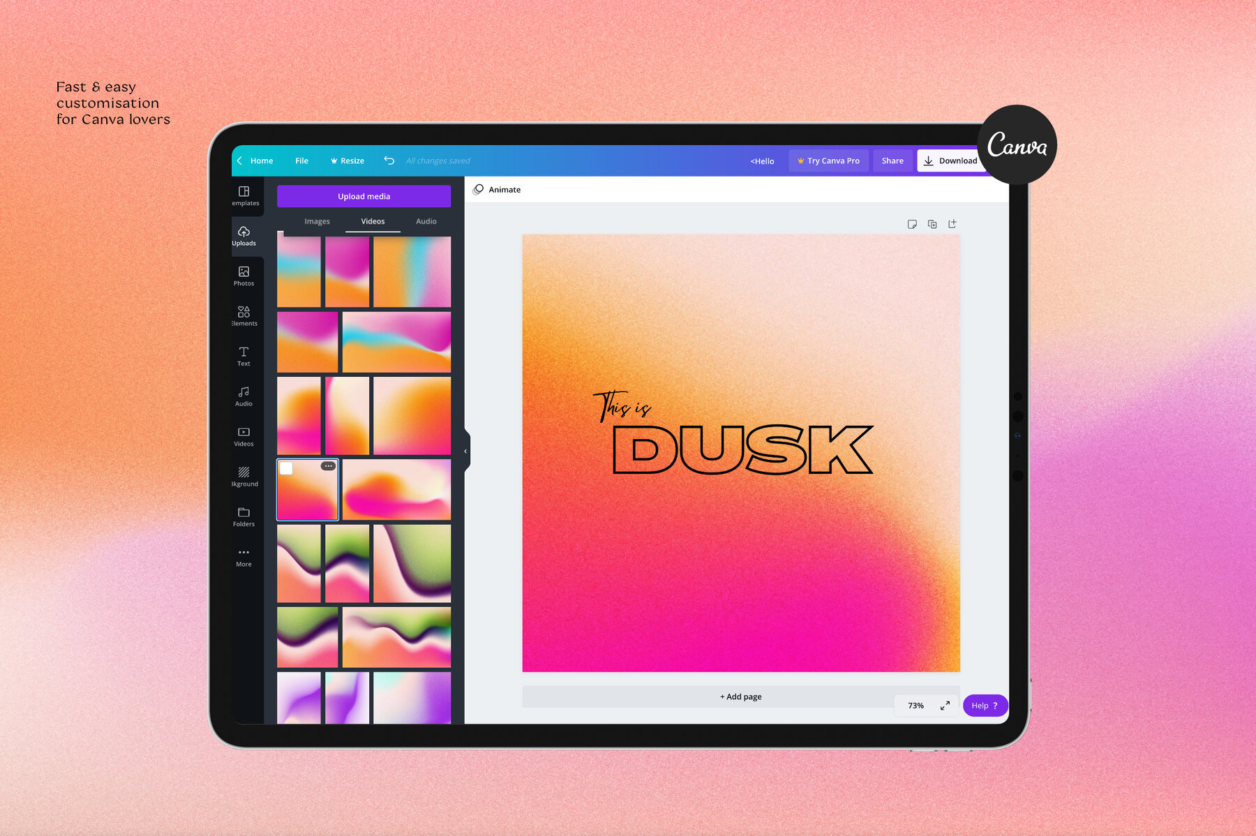 DUSK Animated Gradients DUSK Animated Gradients