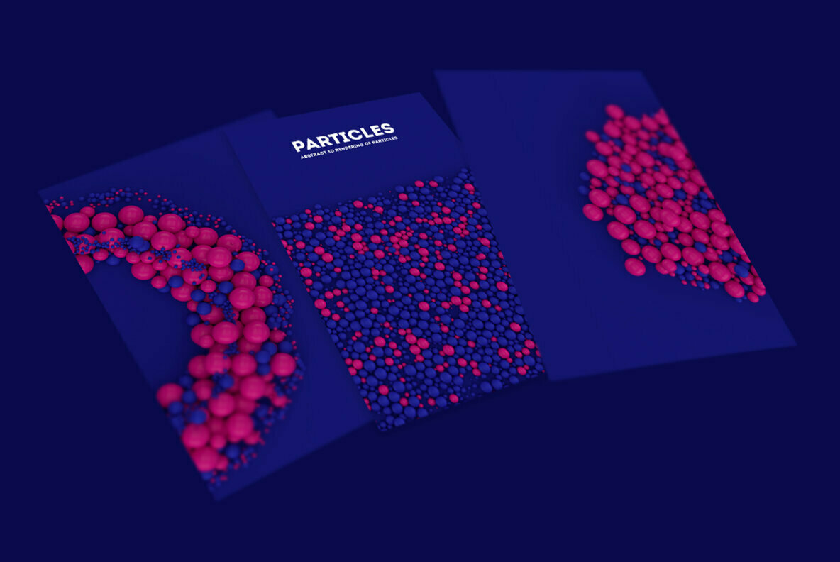 Abstract 3D Rendering of Spheres   Blue and Pink 2