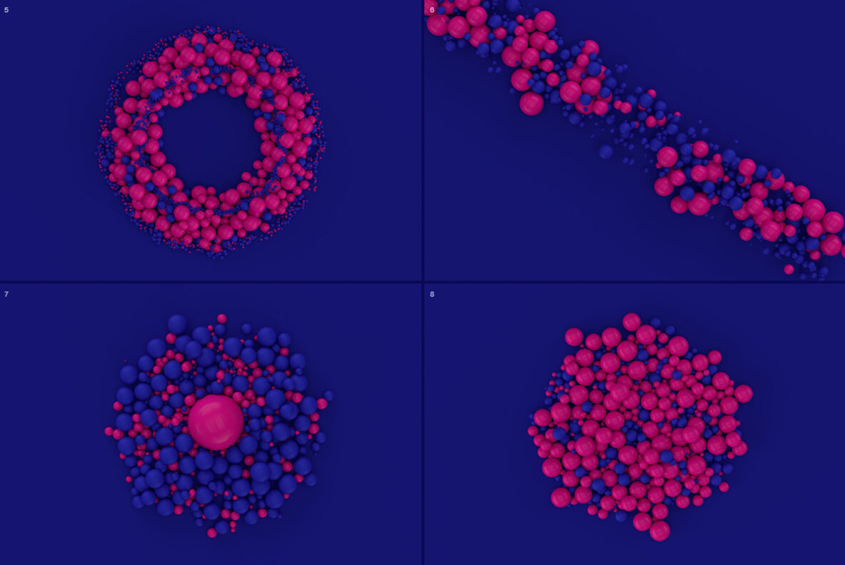 Abstract 3D Rendering of Spheres   Blue and Pink 9