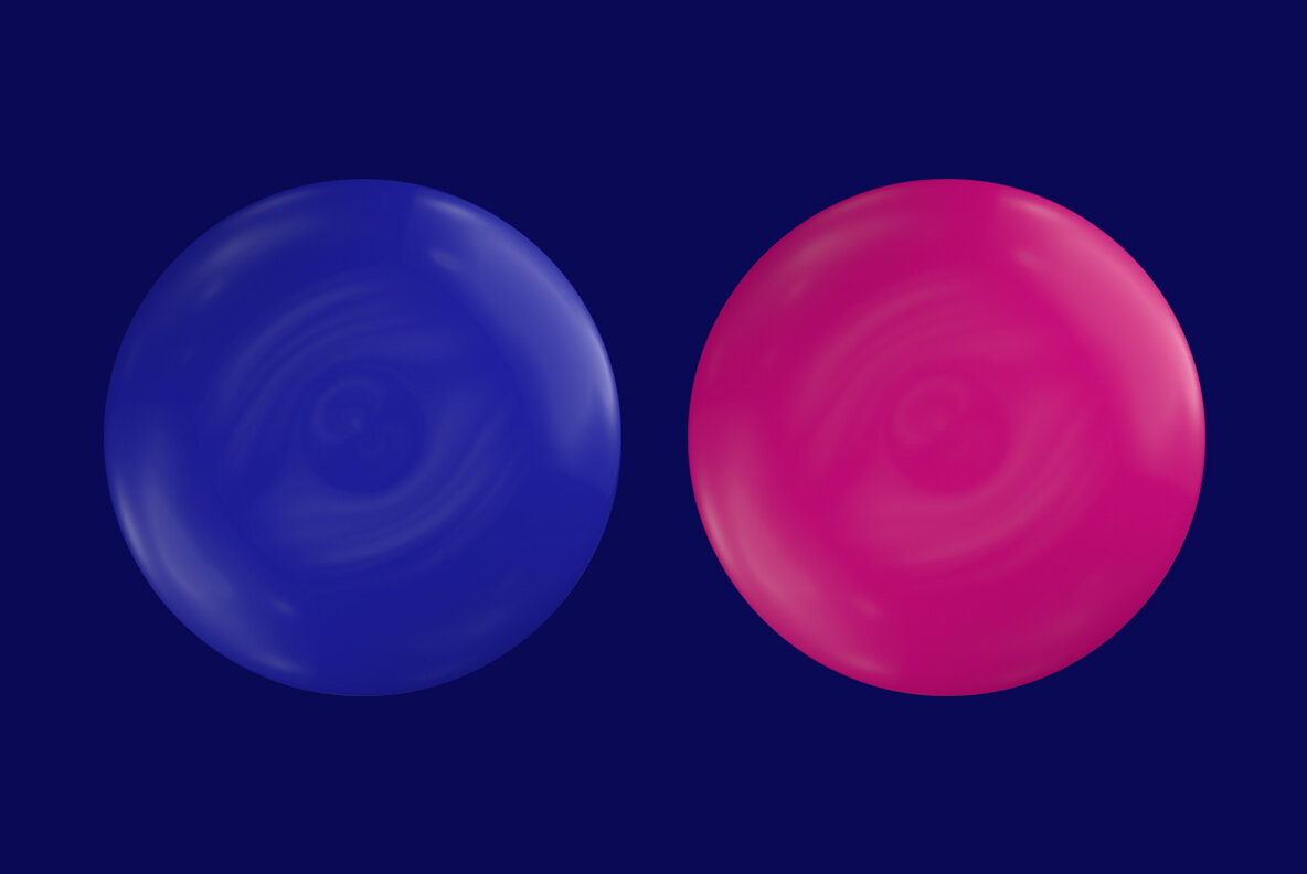 Abstract 3D Rendering of Spheres   Blue and Pink 13