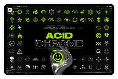 Acid  Chrome Abstract Shapes Bundle