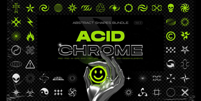 Acid   Chrome Abstract Shapes Bundle