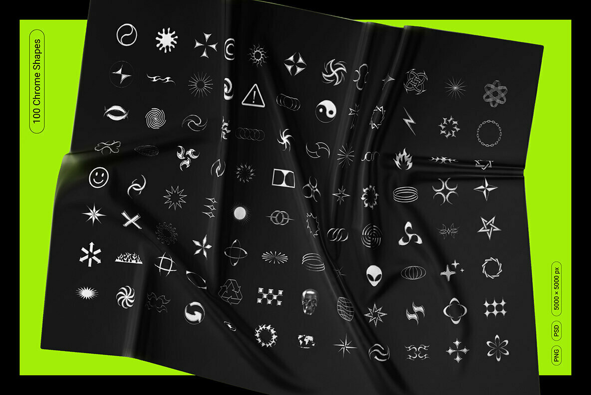 Acid Chrome Abstract Shapes Bundle Acid Chrome Abstract Shapes Bundle