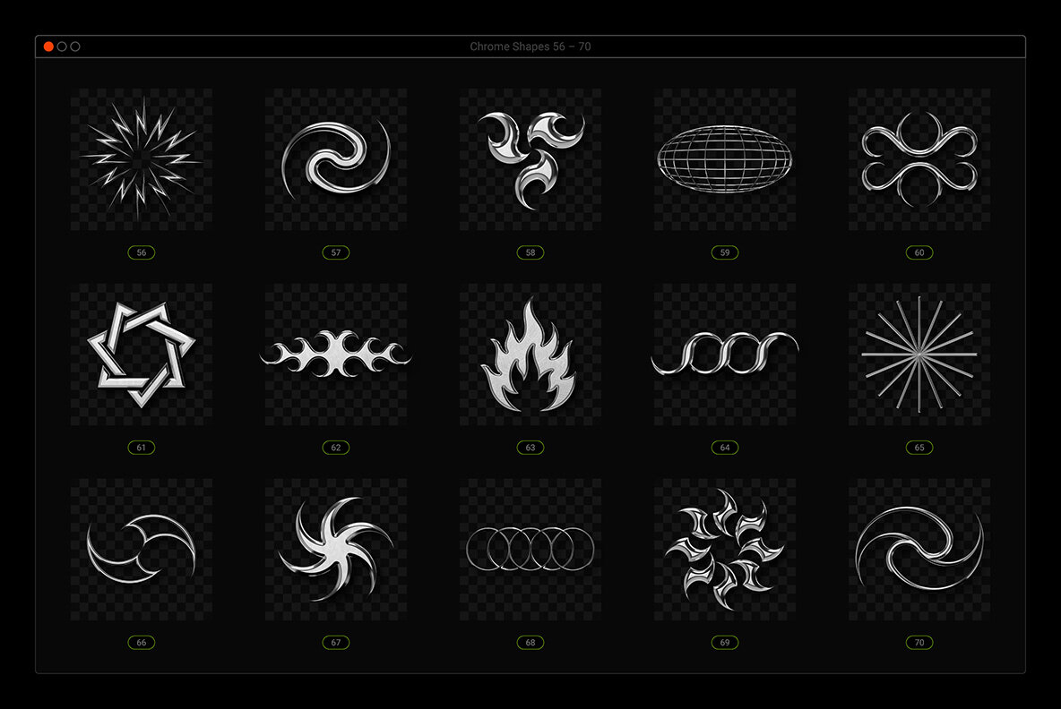 Acid Chrome Abstract Shapes Bundle Acid Chrome Abstract Shapes Bundle