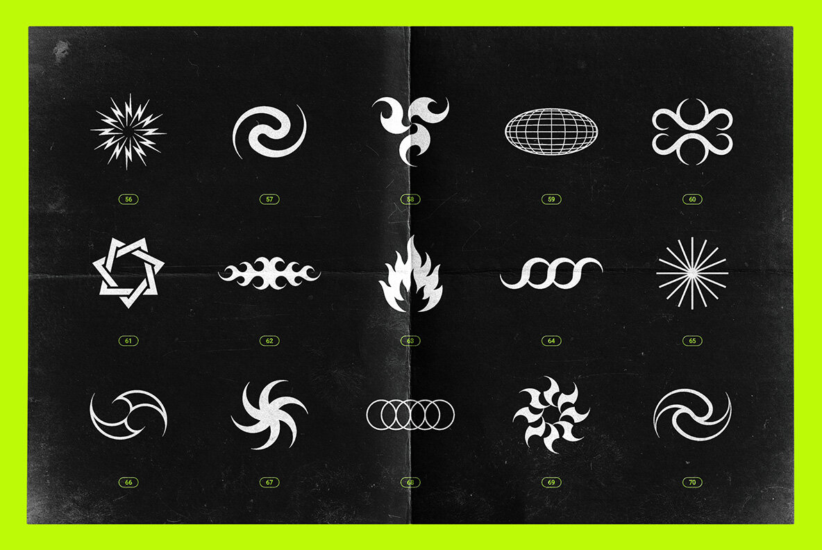 Acid Chrome Abstract Shapes Bundle Acid Chrome Abstract Shapes Bundle