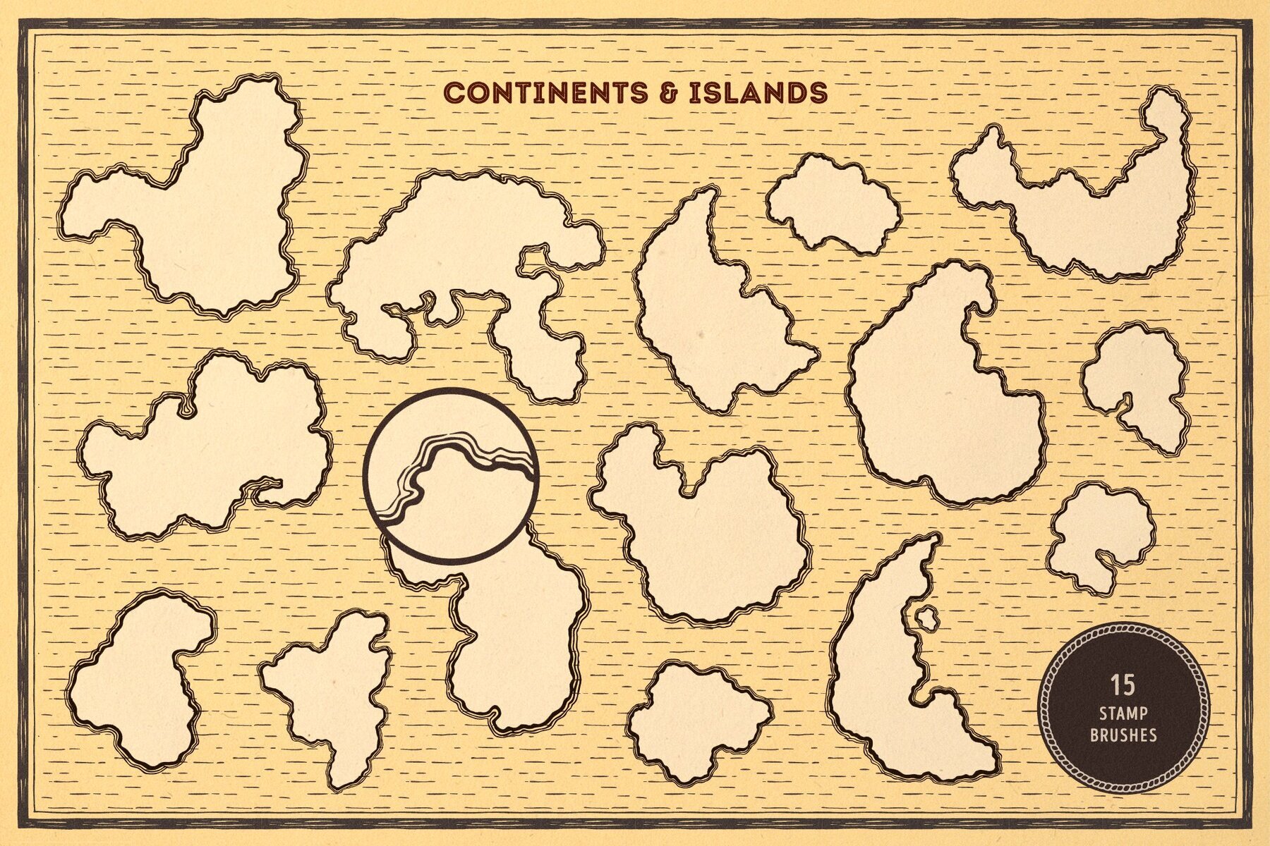 Vintage Map Procreate Brushes Vintage Map Procreate Brushes
