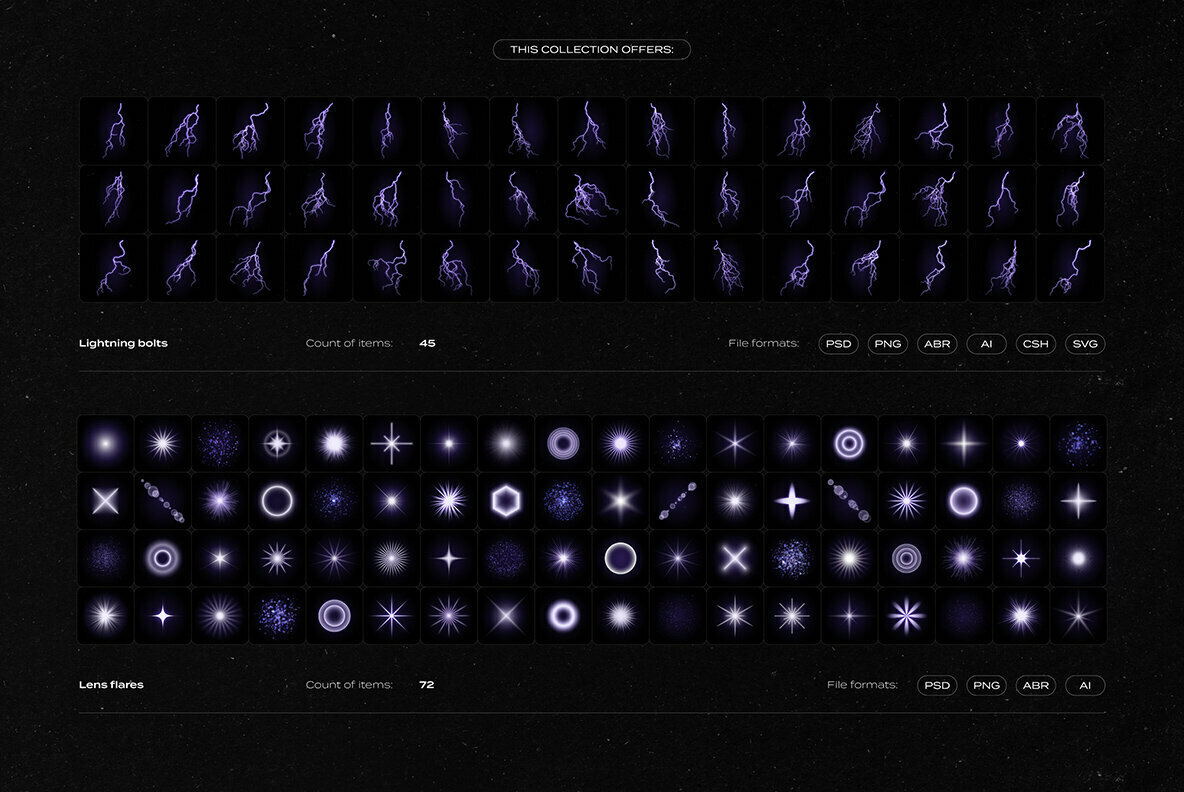 Lightning Bolts   Lens Flares Bundle 2