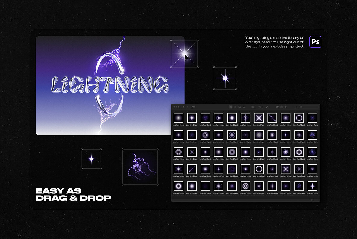 Lightning Bolts   Lens Flares Bundle 9