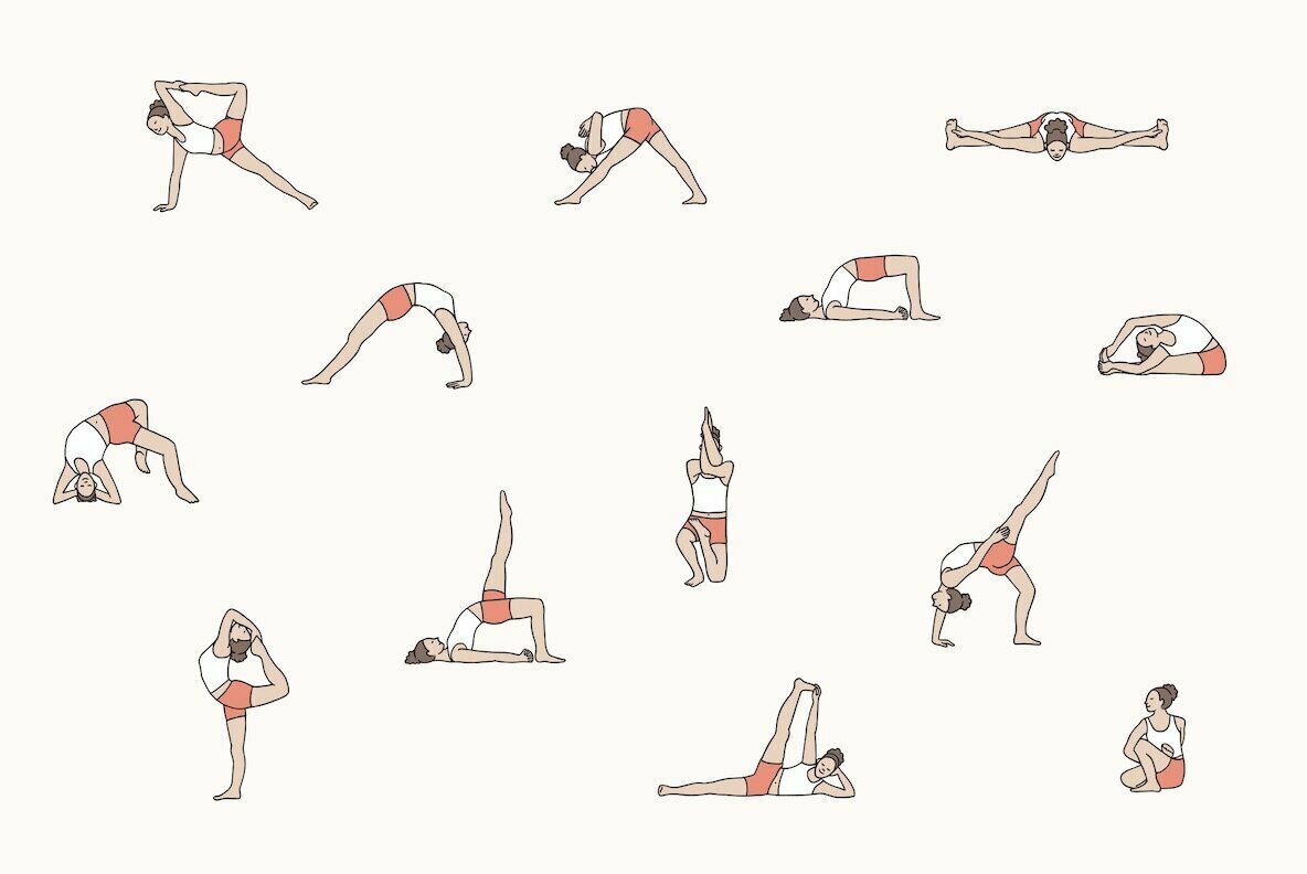 Yoga Asanas Vector Set 2