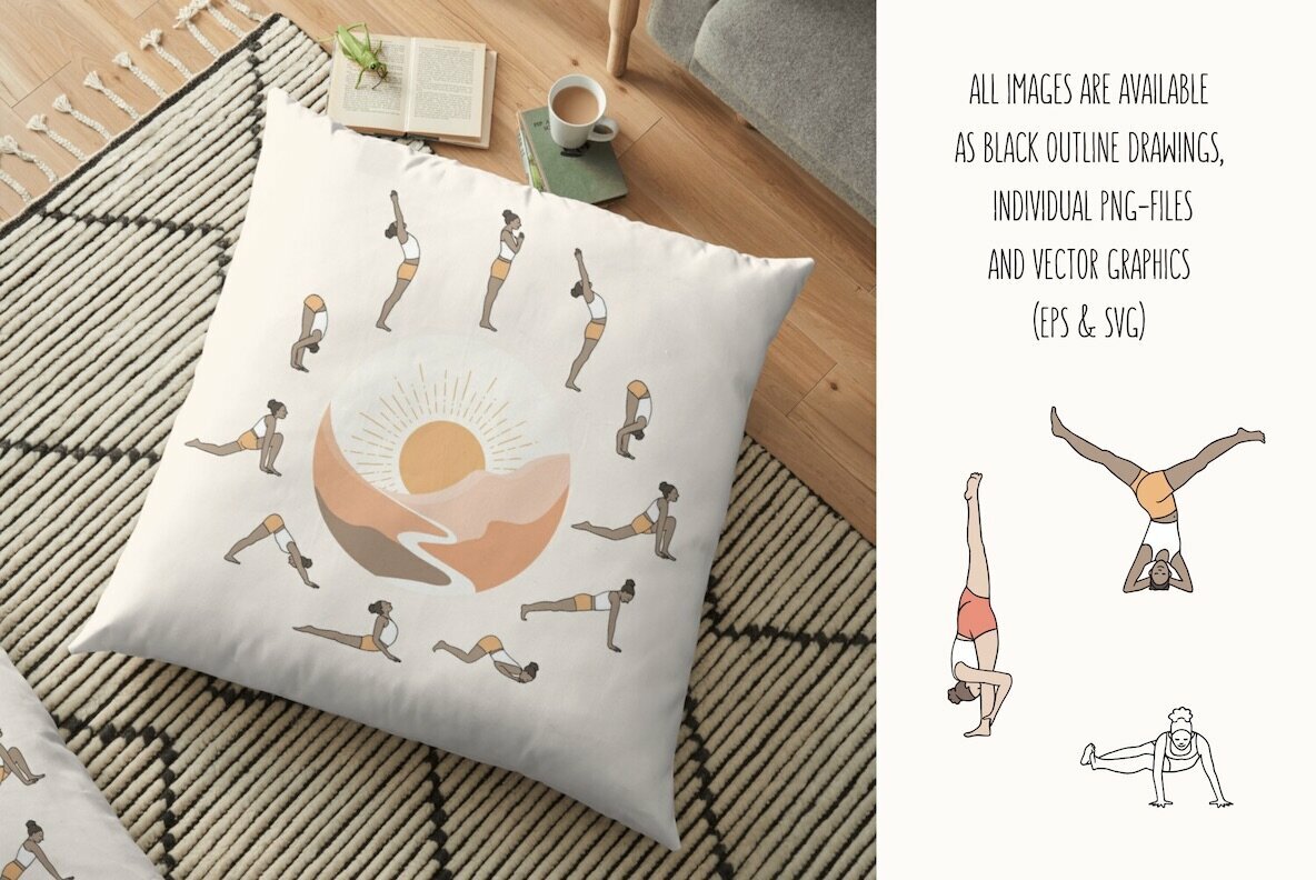 Yoga Asanas Vector Set 5