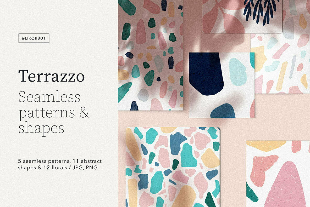 Terrazzo Seamless Patterns   Shapes Vol 1 1