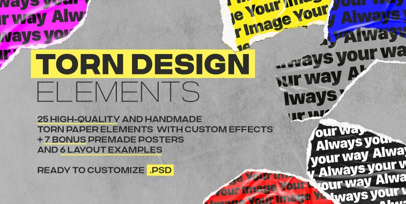 Torn Design Paper Elements