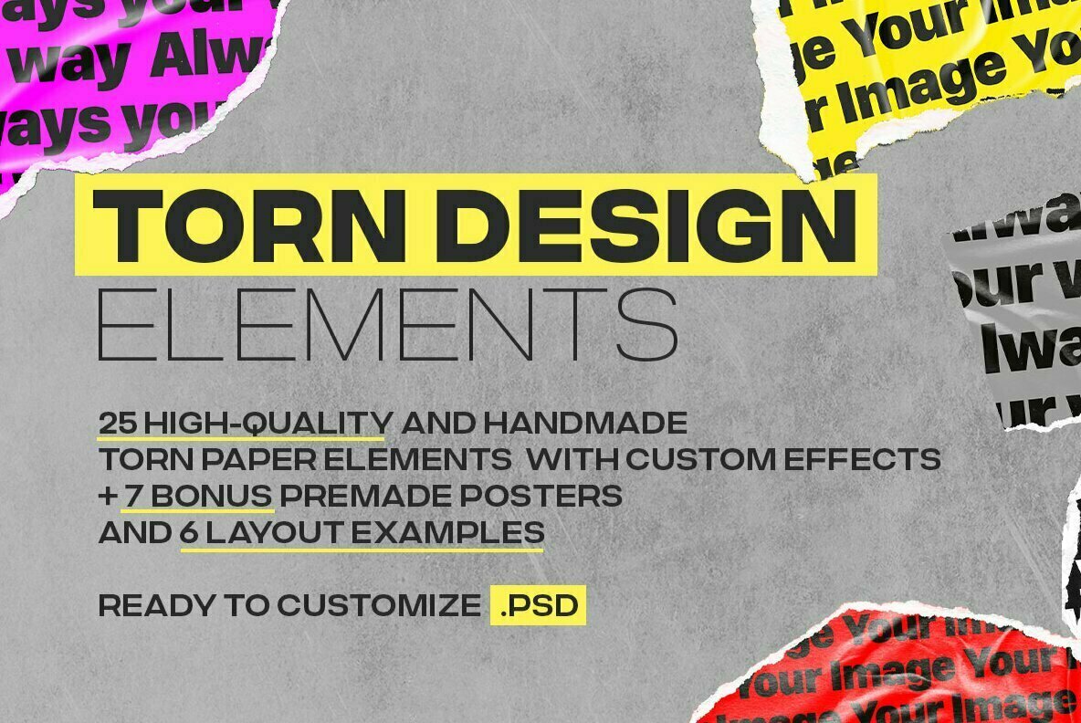 Torn Design Paper Elements Torn Design Paper Elements