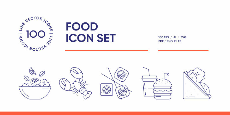 Food and Drinks Icon Set