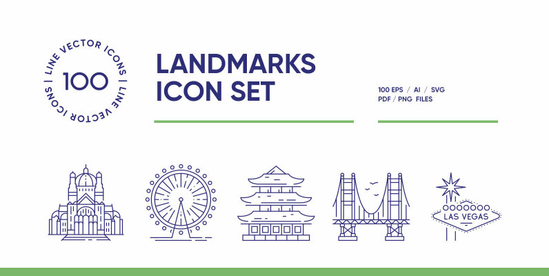 Landmarks Icon Set