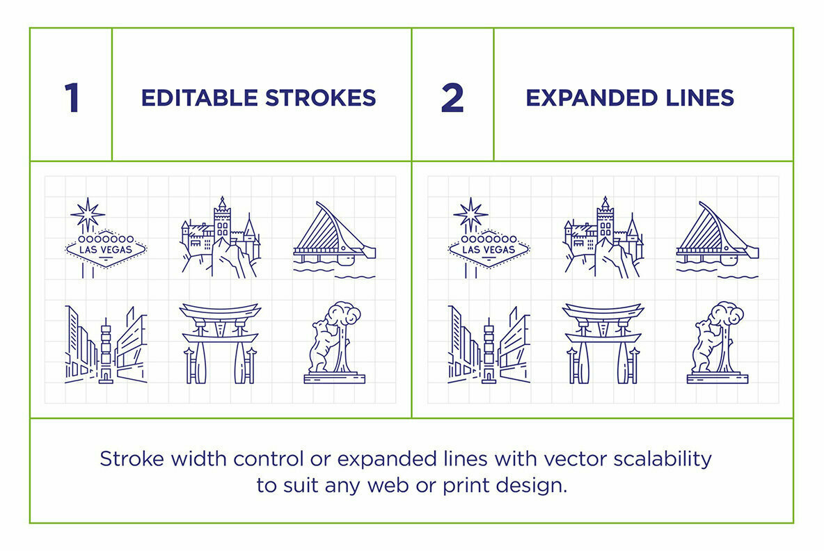 Landmarks Icon Set Landmarks Icon Set