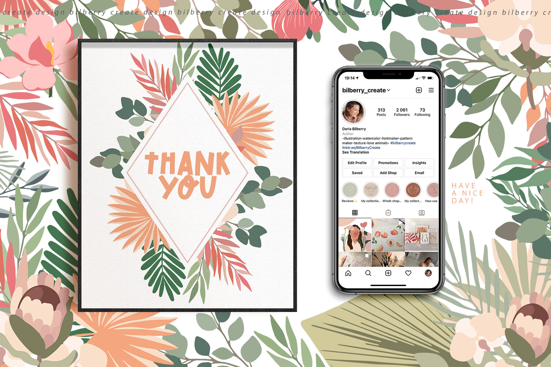 Bohemian Tropical Flowers Art Set 13