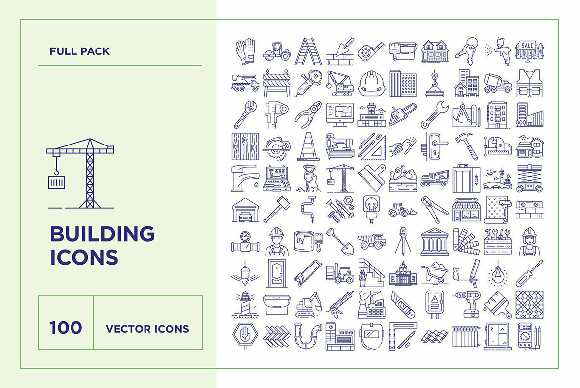 Building and Construction Icon Set Building and Construction Icon Set