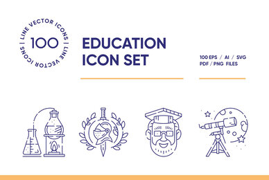 Education and Science Icon Set
