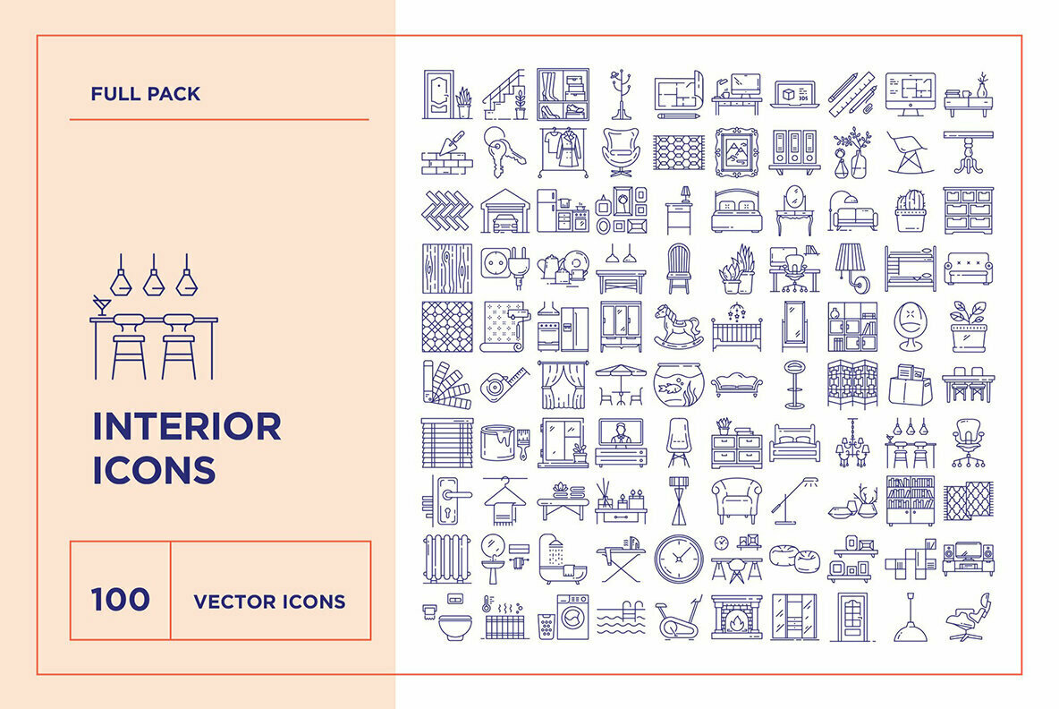 Interior Design Icon Set Interior Design Icon Set