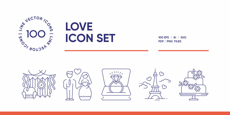 Wedding and Love Icon Set