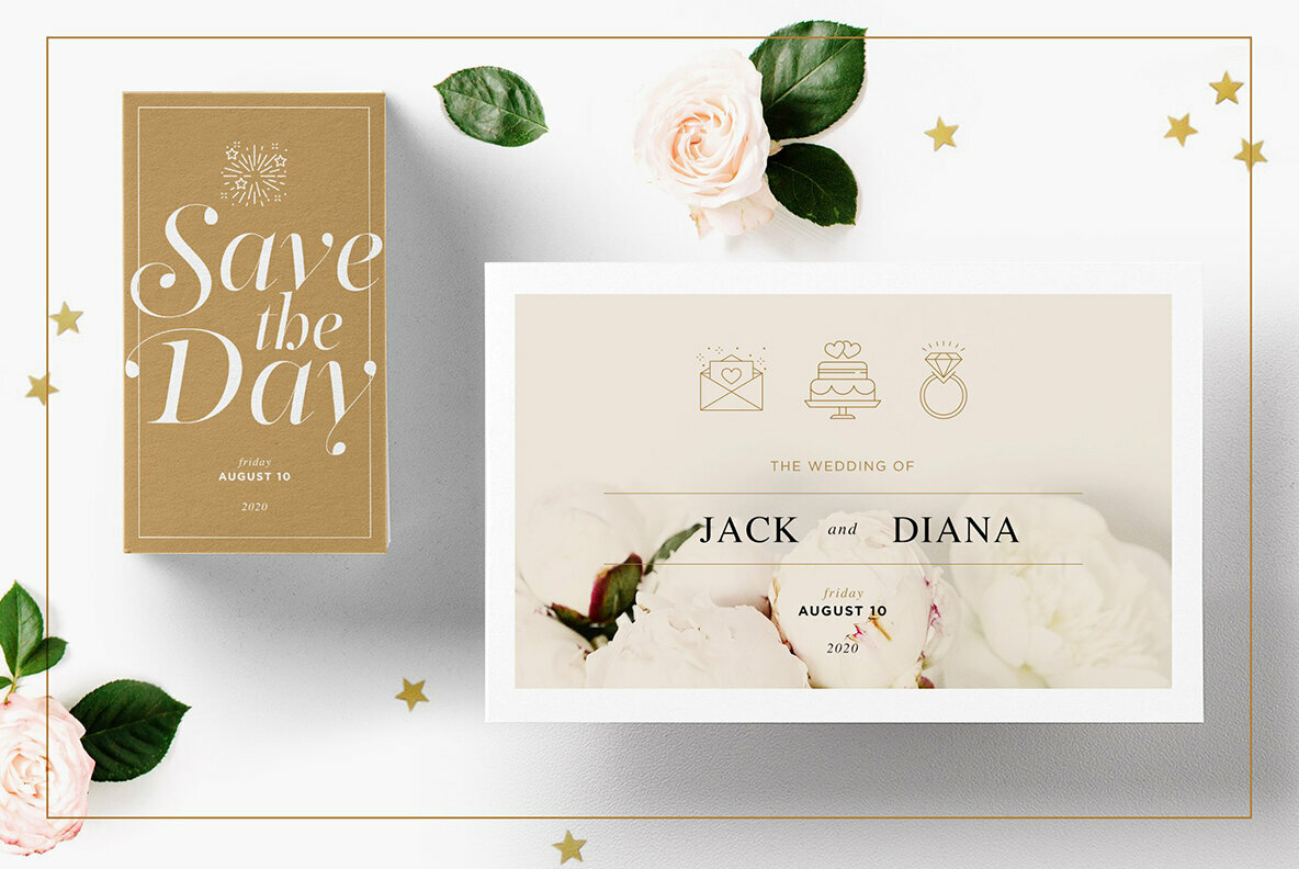 Wedding and Love Icon Set Wedding and Love Icon Set