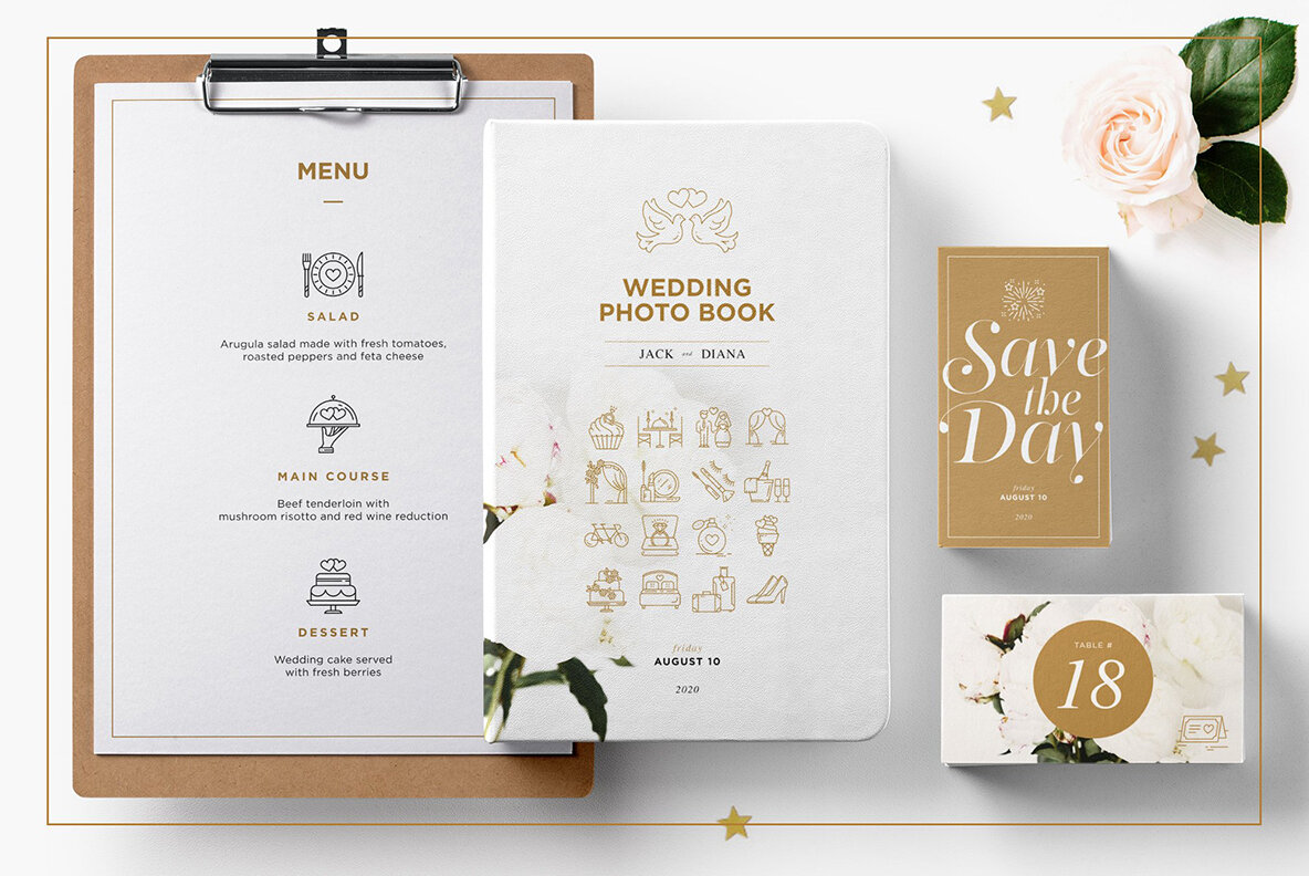 Wedding and Love Icon Set Wedding and Love Icon Set