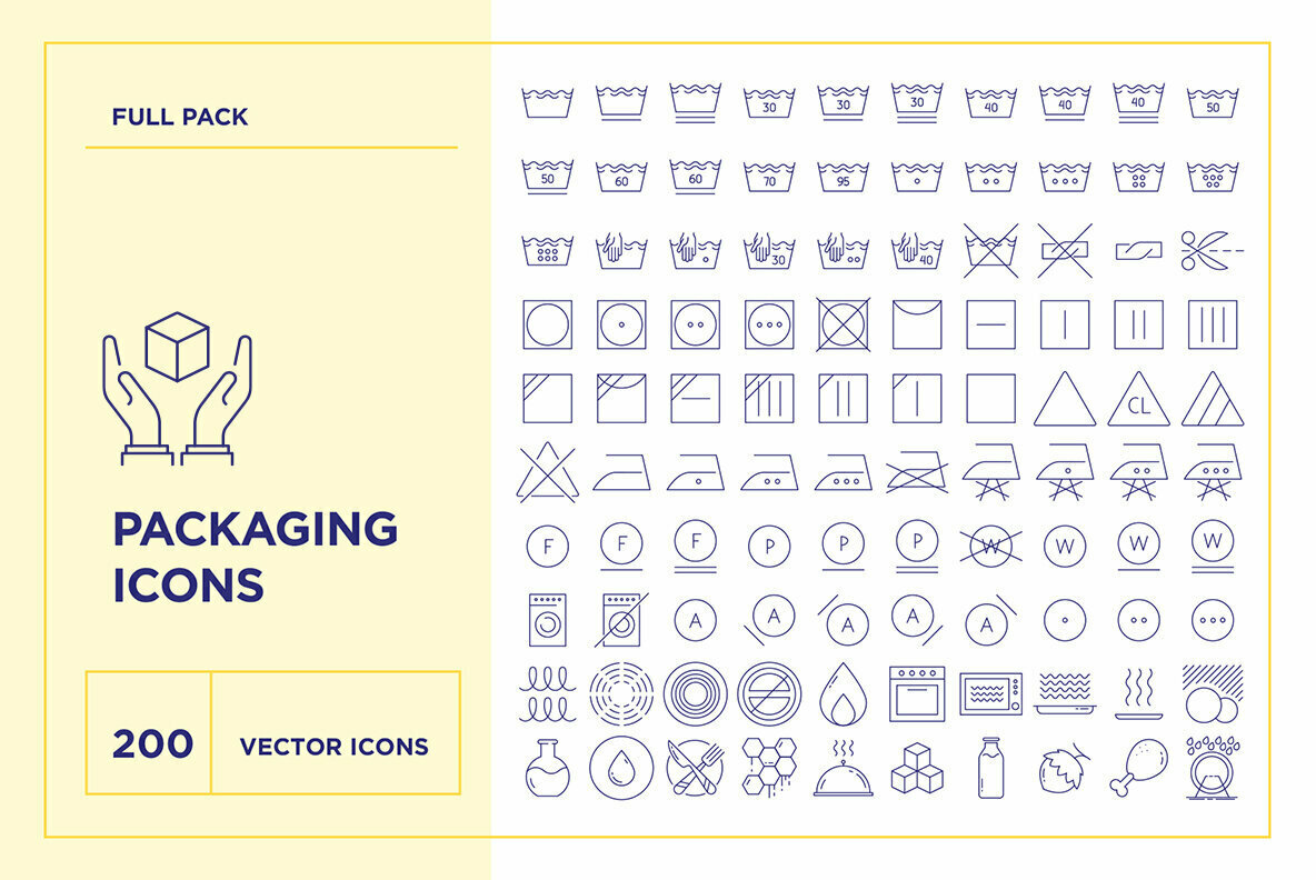 Packaging Symbols Icon Set