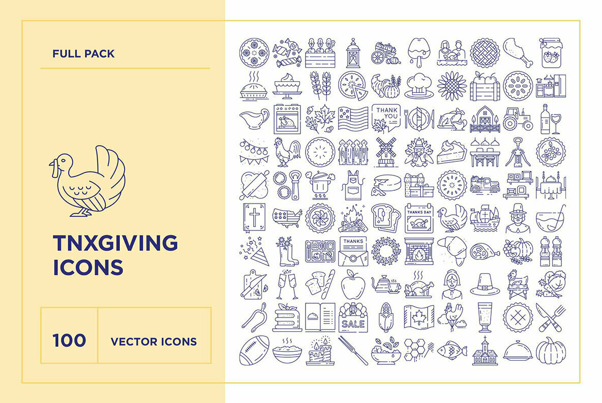 Thanksgiving Day Icon Set Thanksgiving Day Icon Set