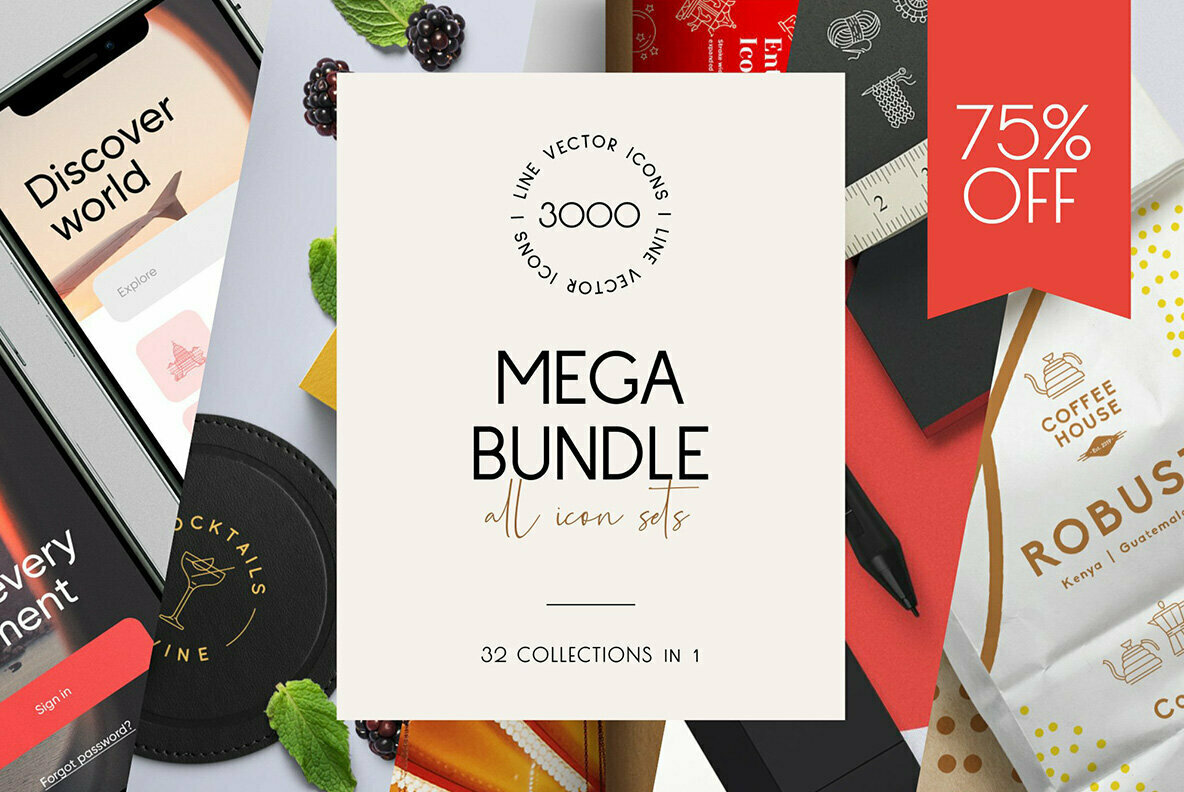 Mega Bundle 3000 Line Icons 1