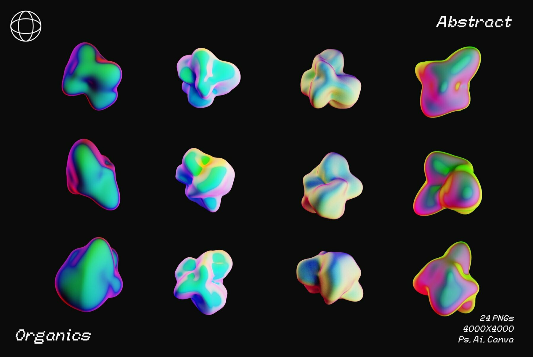 Iridescent Gradient Shapes   Backgrounds 4