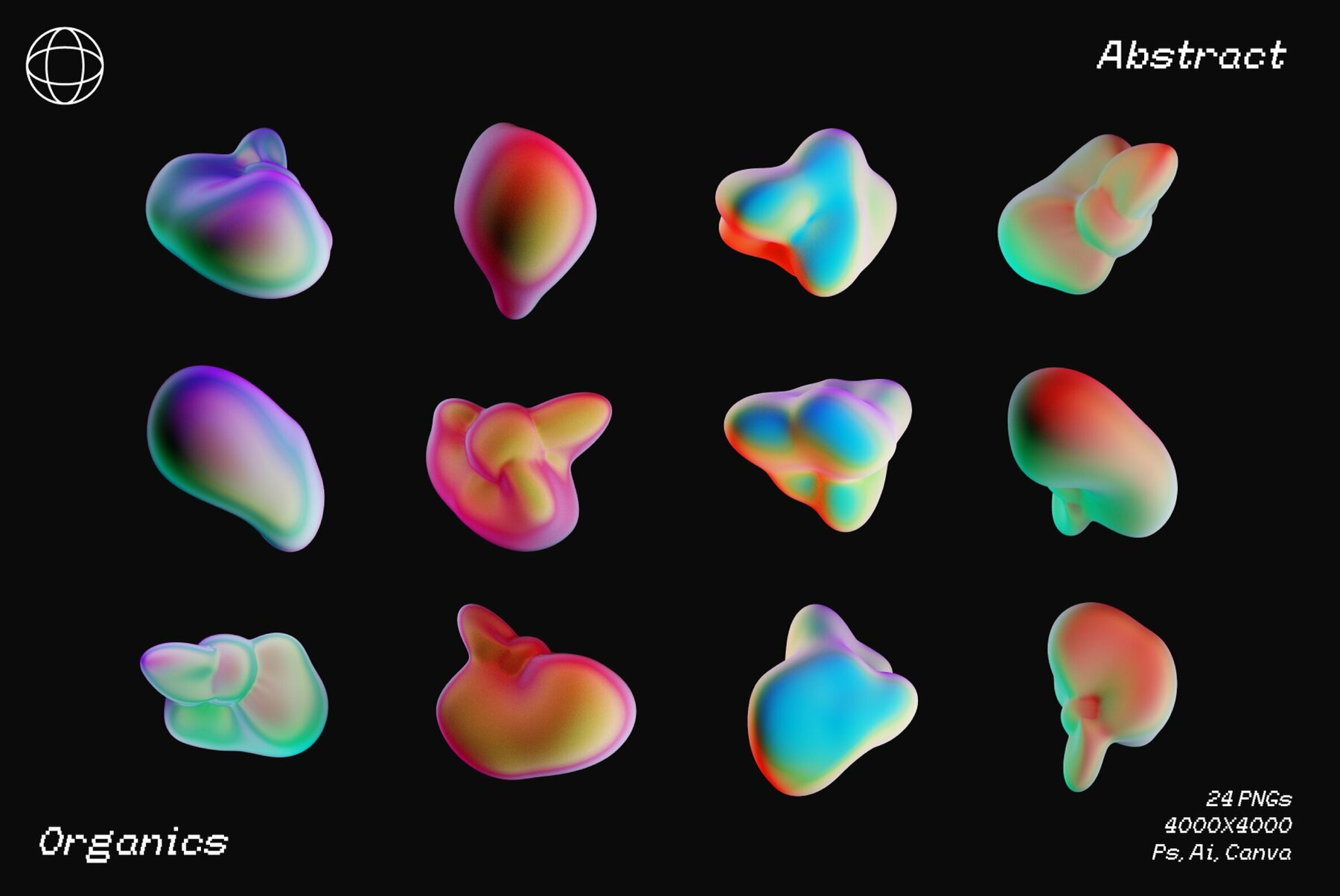 Iridescent Gradient Shapes   Backgrounds 7