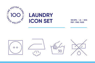 Laundry Symbols Icon Set