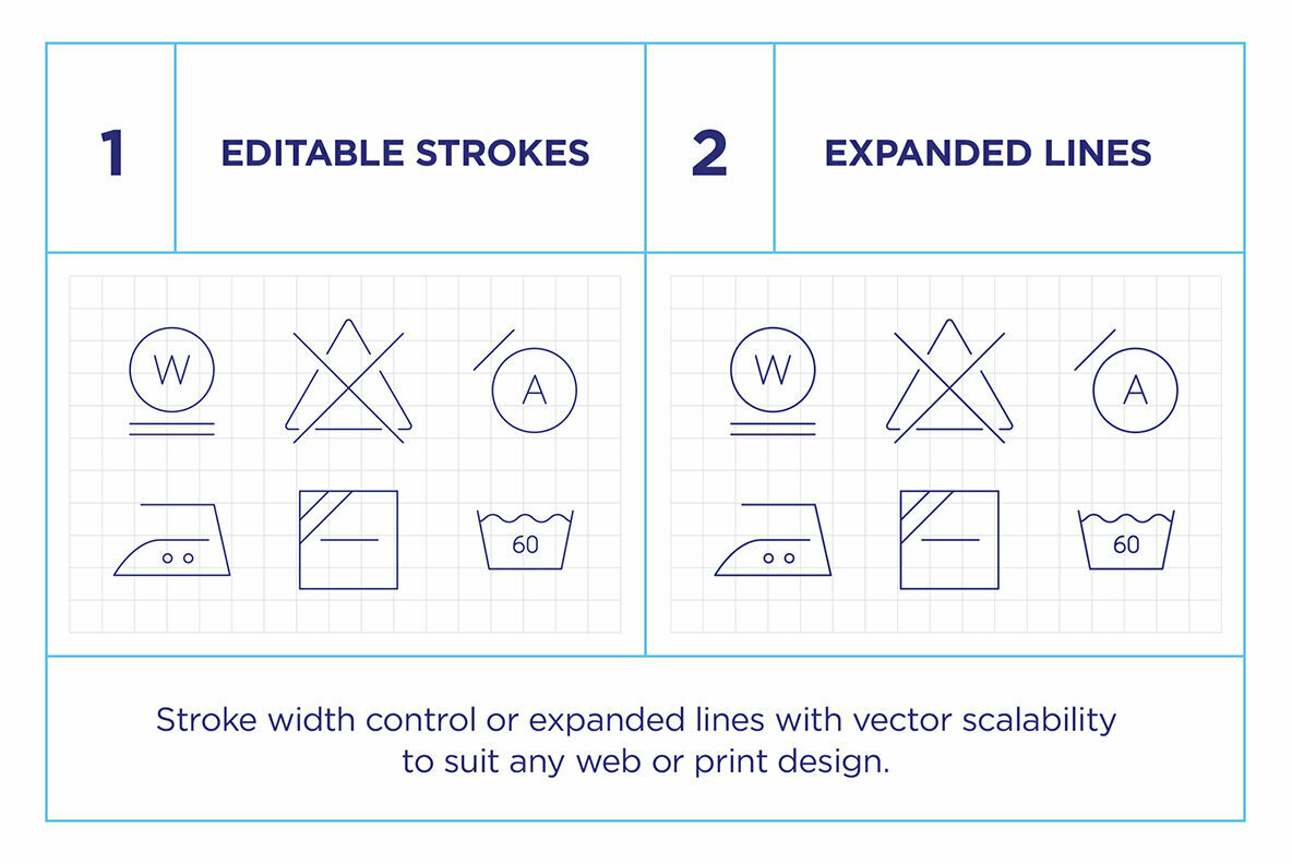 Laundry Symbols Icon Set 3