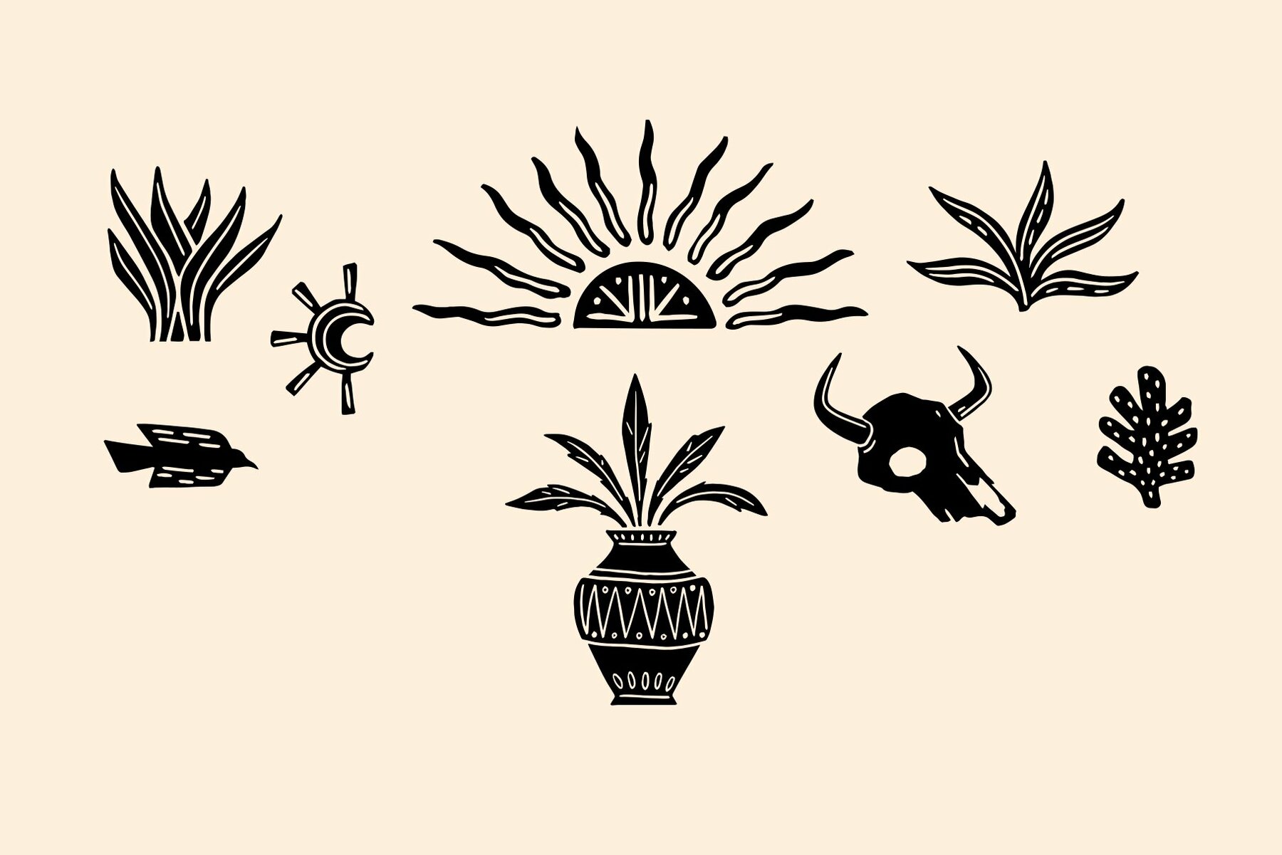 Spirit Desert Linocut Bundle 8