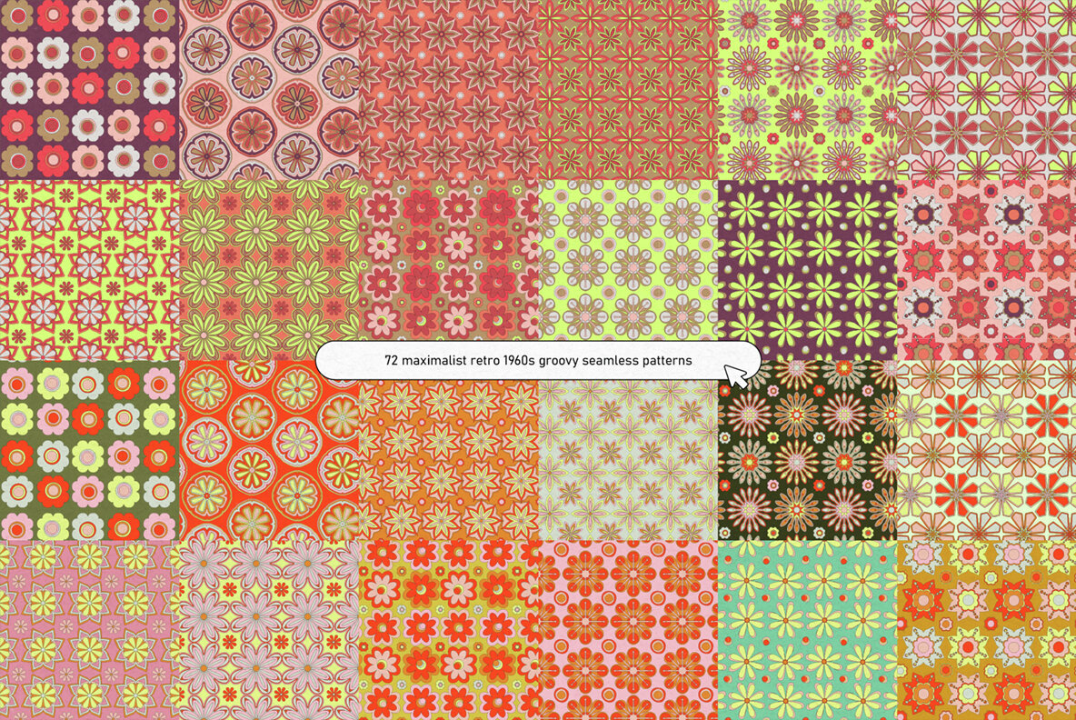 Sixties Vector Floral Patterns 5