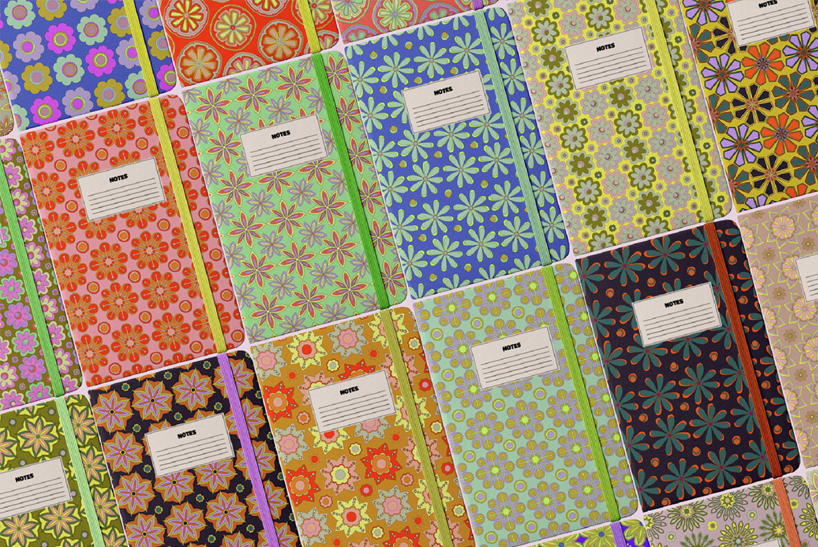 Sixties Vector Floral Patterns 9