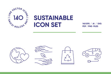 Sustainable Packaging Icon Set