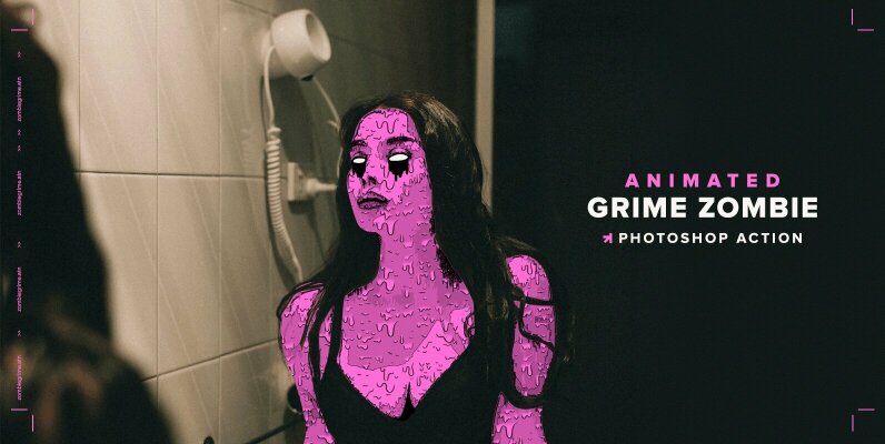 Animated Zombie Grime Art Photoshop Action