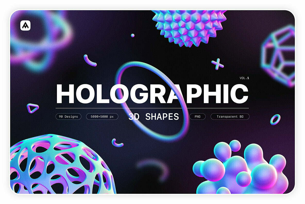 Holographic 3D Shapes Collection 1