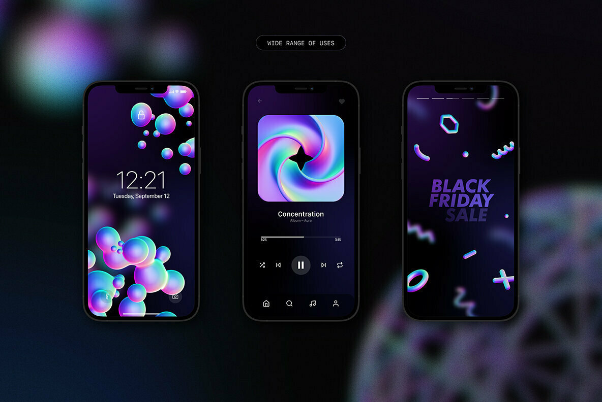 Holographic 3D Shapes Collection 3