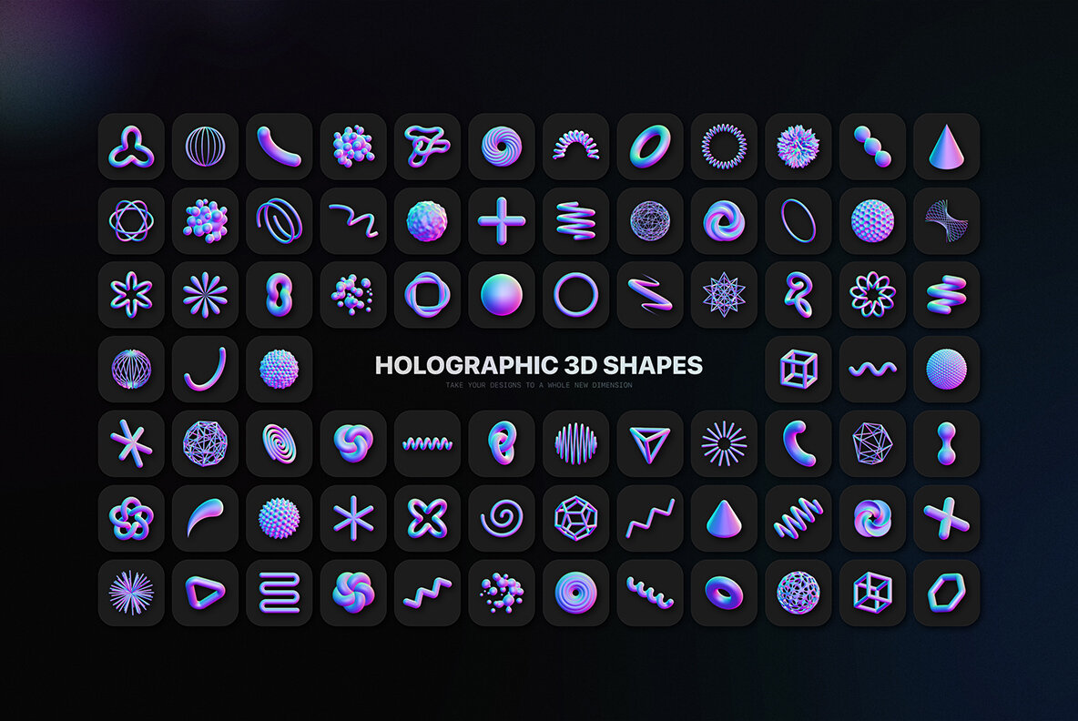 Holographic 3D Shapes Collection 13
