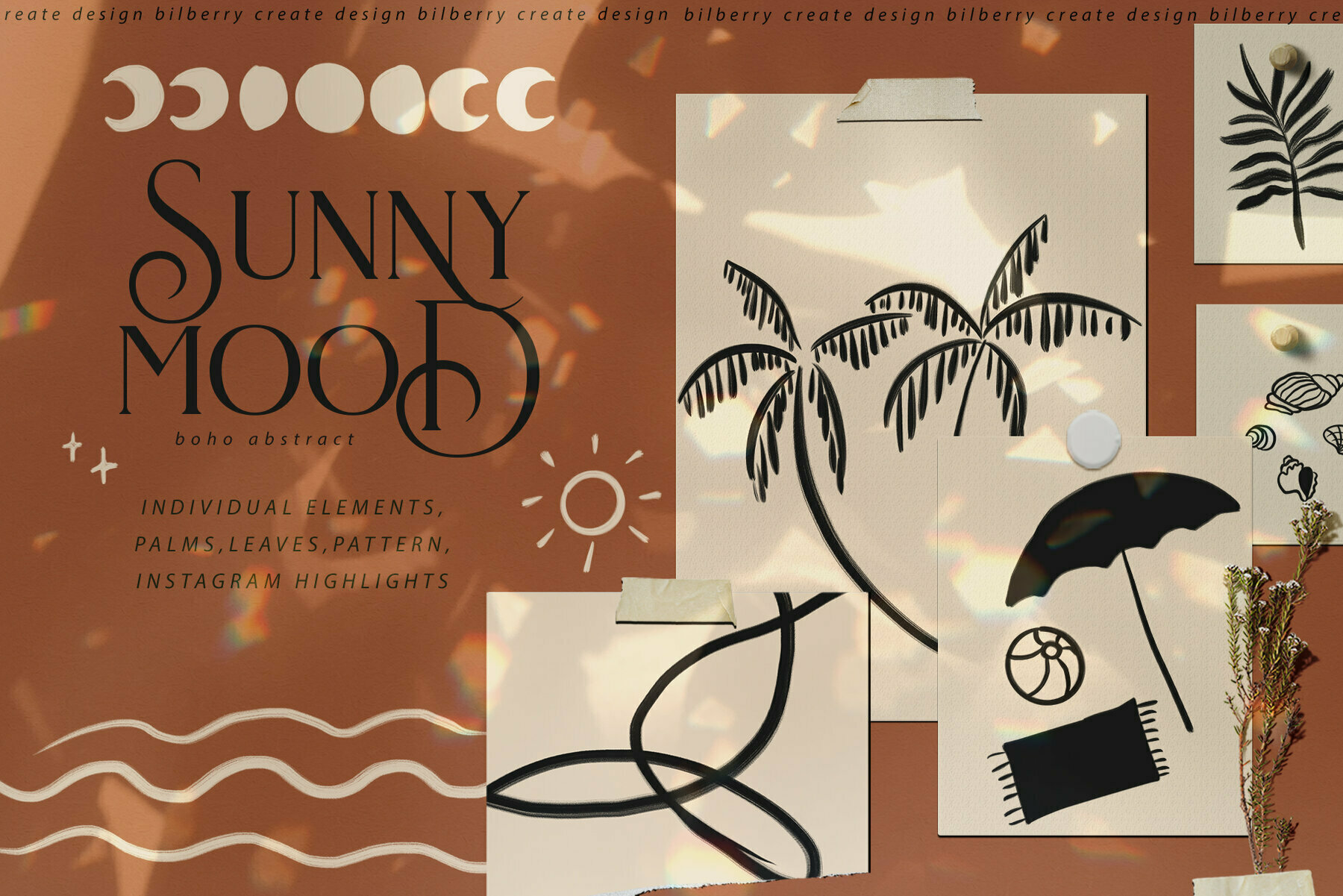 Sunny Mood Boho Abstract Set 1