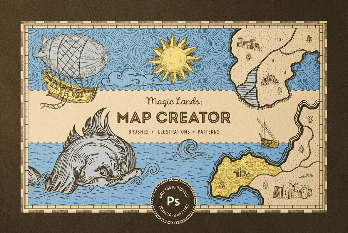 Vintage Map Creator for Photoshop Vintage Map Creator for Photoshop
