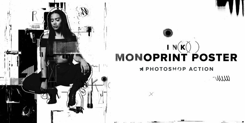 Ink Monoprint Poster Photoshop Action