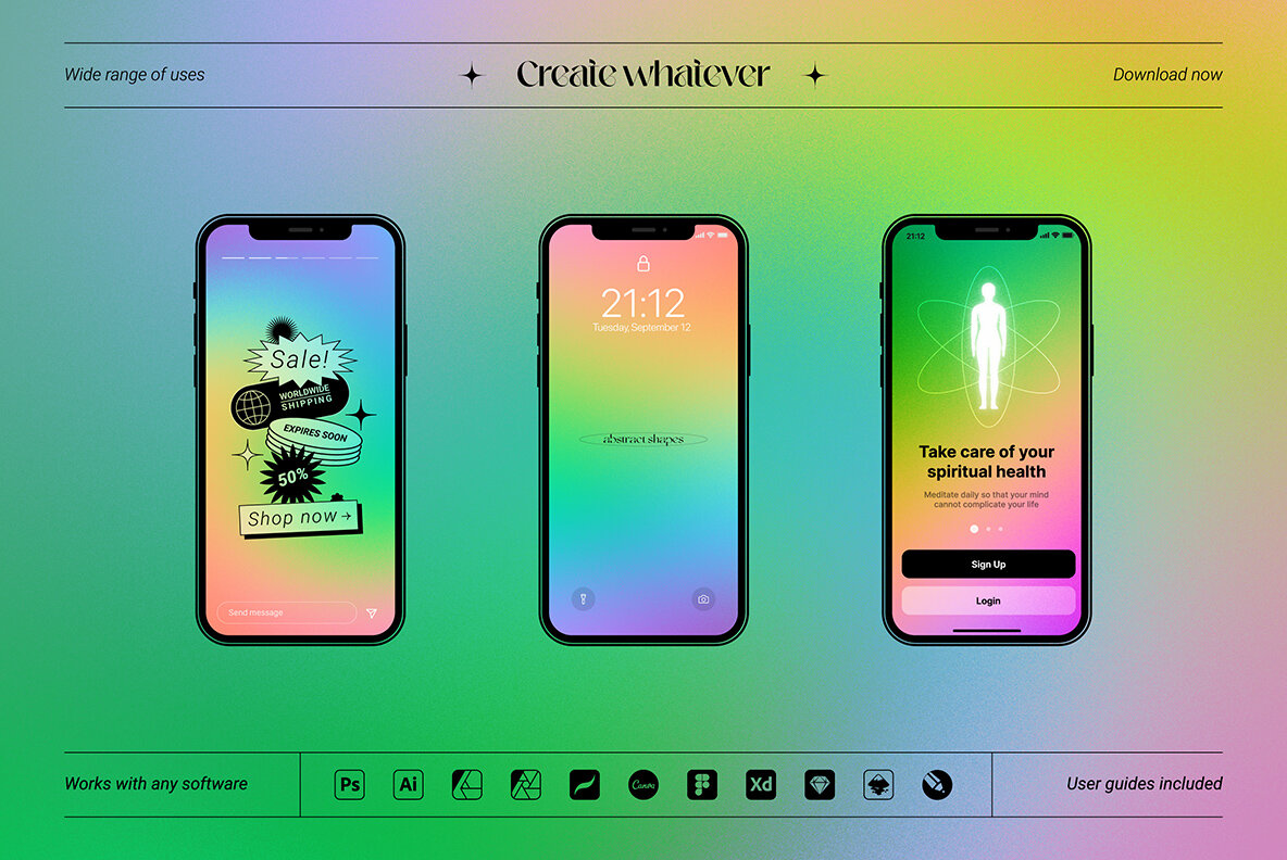 Grainy Gradients   Backgrounds   Abstract Shapes Collection 16