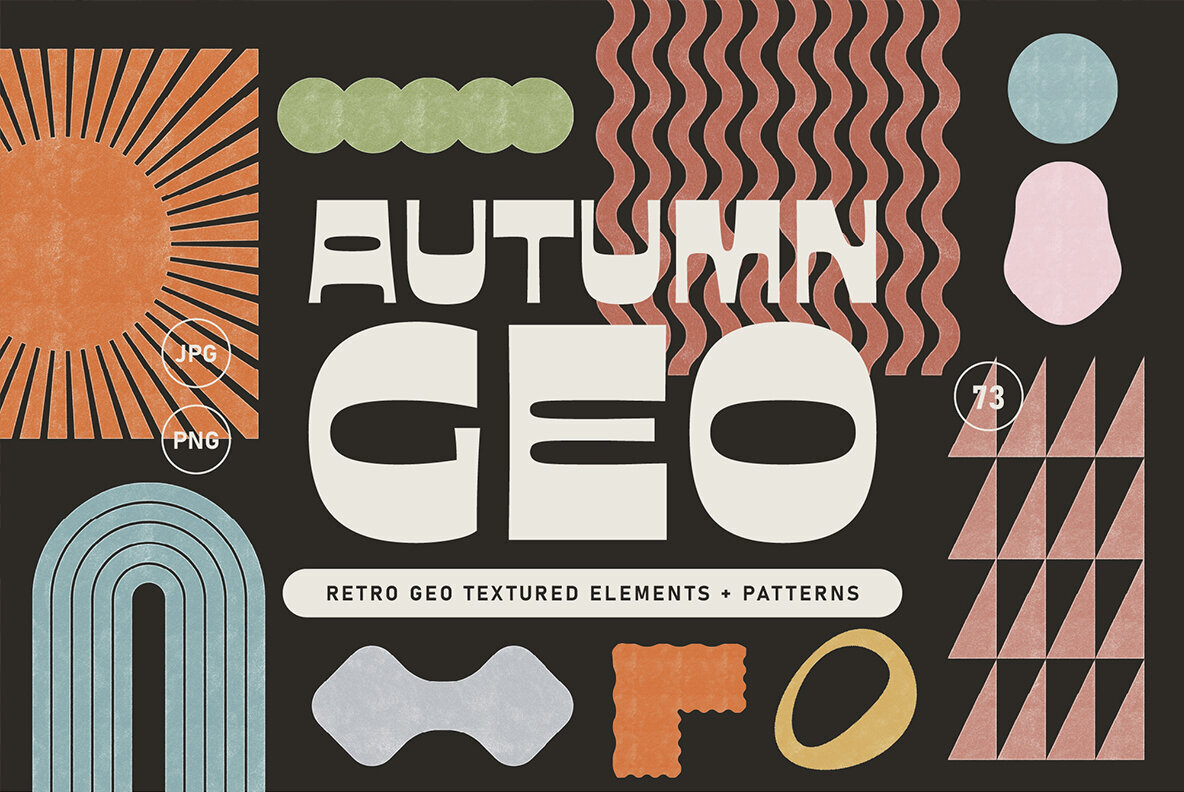 Autumn Retro Geo Objects 1