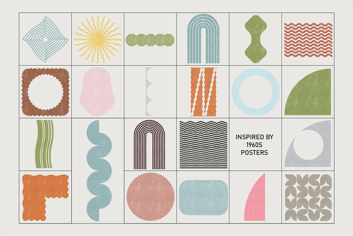 Autumn Retro Geo Objects 4